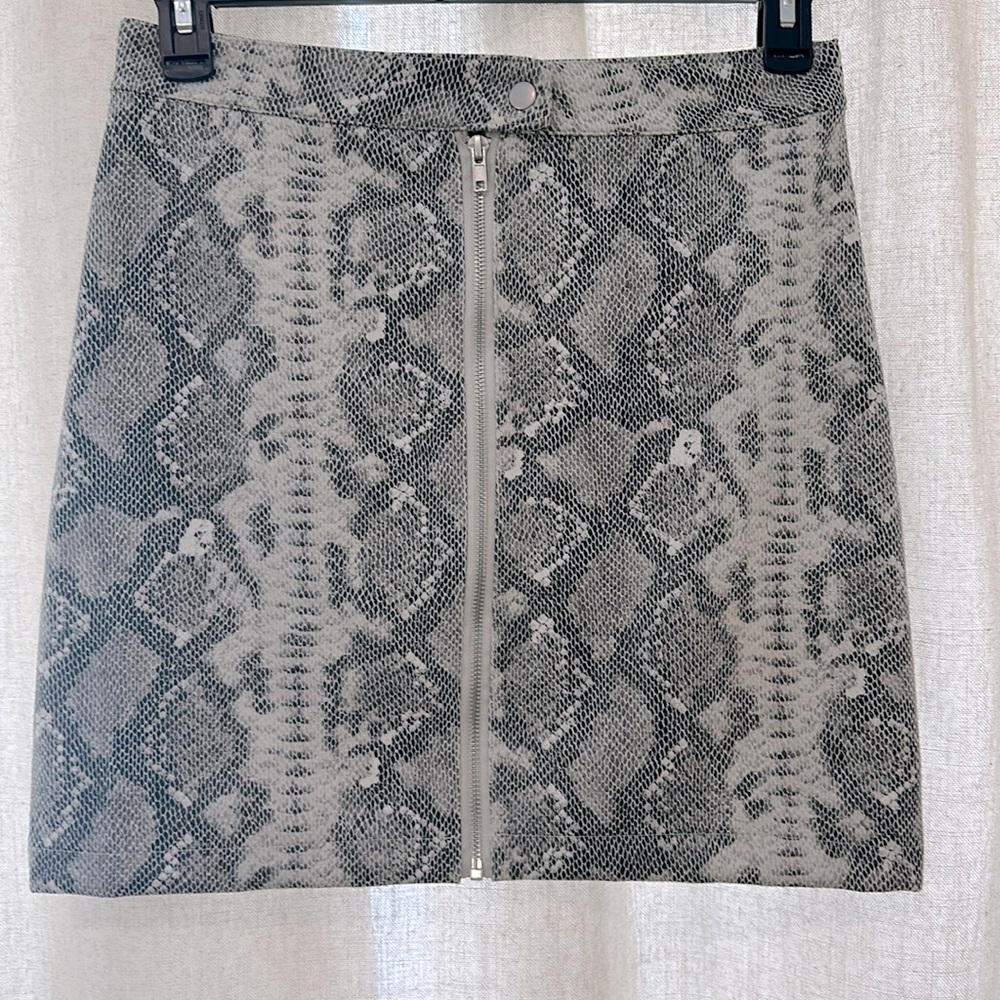 Thread and supply midi snake skin skirt